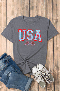 Thumbnail for USA Round Neck Short Sleeve T-Shirt - T - 1 COLOR -