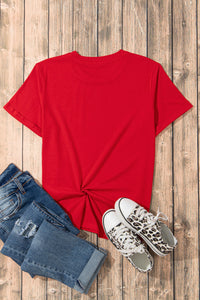 Thumbnail for Heart Round Neck Short Sleeve T-Shirt - T - 1 COLOR -