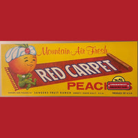 Thumbnail for Vintage Red Carpet Crate Label Emmett, Id, 1960s, Peach Genie, Jinn!