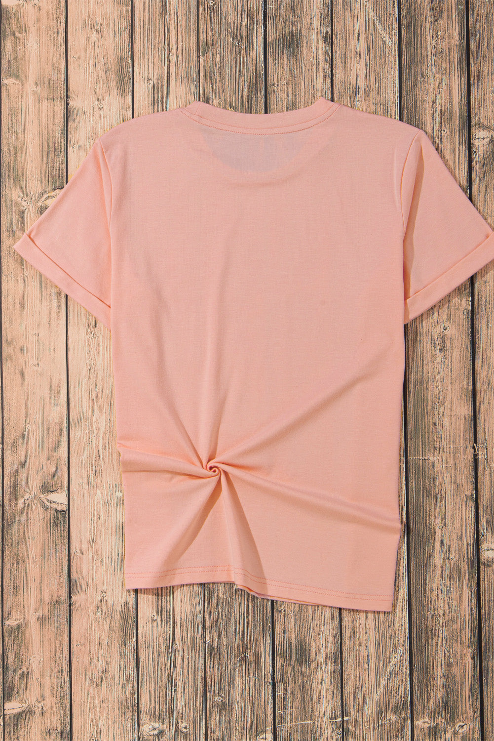 Heart Round Neck Short Sleeve T-Shirt - T - 1 COLOR -