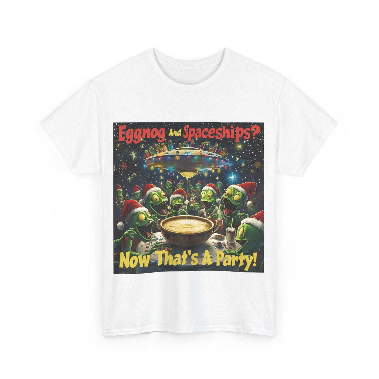 Holiday Eggnog and Spaceships Party Tee, Holiday Collection - 2 COLORS -