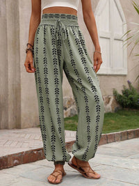 Thumbnail for Tied Printed High Waist Pants - T - 5 COLORS -