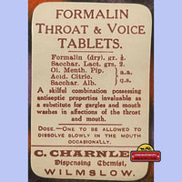 Thumbnail for 1910s Antique Formaline Pharmacy Label Aka Formaldehyde to Cure Your Throat?