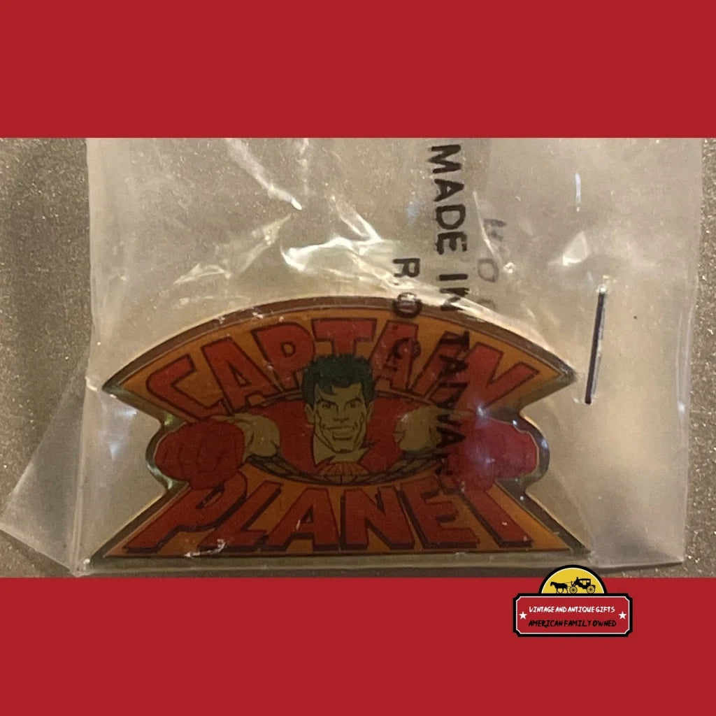 Vintage Captain Planet Comic Superhero Enamel Pin Unopened in Package 1990s