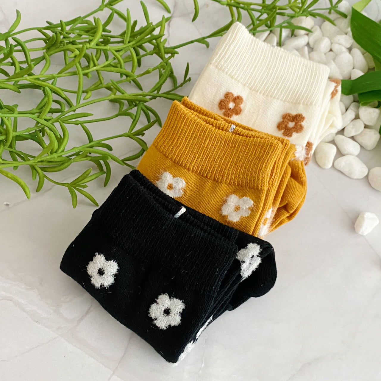 Mini Daisy Happiness Socks Set - 3 PAIRS -