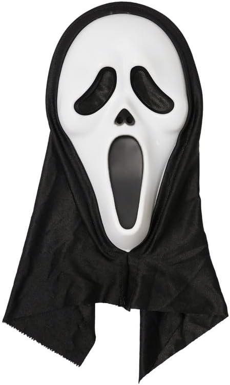 Shomico - Scary Horror GhostFace Mask With Bloody Toy Knife Halloween Scream mask - WITH OR WITHOUT KNIFE - 1 COLOR -