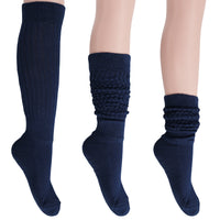 Thumbnail for 6 Pairs Extra Long Heavy Slouch Socks Shoe Size 5 to 10 - 29 COLORS -