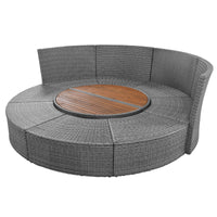 Thumbnail for Patio 5-Piece Round Rattan Sectional Sofa Set All-Weather PE Wicker Sunbed Daybed With Round Liftable Table and Washable