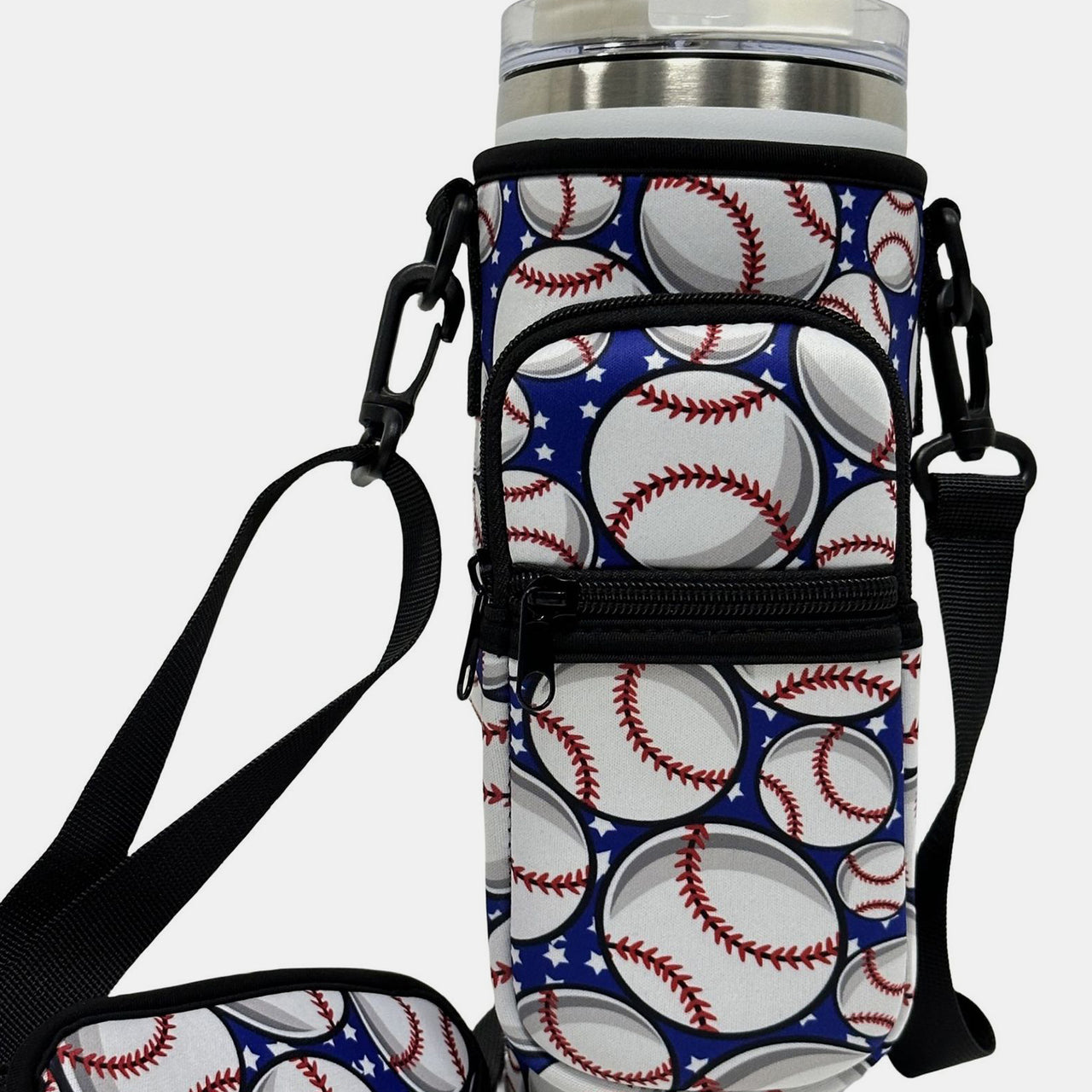 40 Oz Insulated Tumbler Cup Sleeve With Adjustable Shoulder Strap - T - 7 COLORS / 3 PATTERNS -