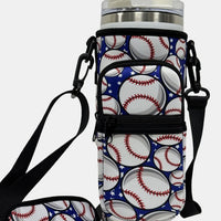 Thumbnail for 40 Oz Insulated Tumbler Cup Sleeve With Adjustable Shoulder Strap - T - 7 COLORS / 3 PATTERNS -