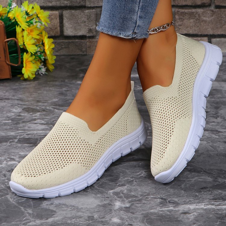 Breathable Mesh Round Toe Slip-Ons - T - 4 COLORS -