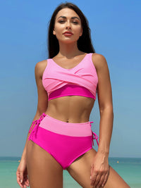 Thumbnail for Ruched Wide Strap Two-Piece Swimwear - T - 1 COLOR -