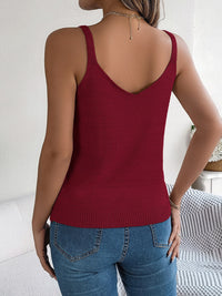 Thumbnail for Openwork Scoop Neck Knit Vest - T - 5 COLORS -