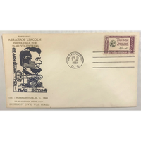 Thumbnail for Vintage 1961 📣 Civil War Centennial Series Lincoln Embossed Stamped Envelope