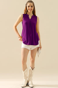 Thumbnail for Ninexis Full Size Notched Sleeveless Top - T - 10 COLORS -