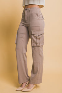 Thumbnail for Love Tree High Rise Cargo Pants with Pockets - T - 1 COLOR -