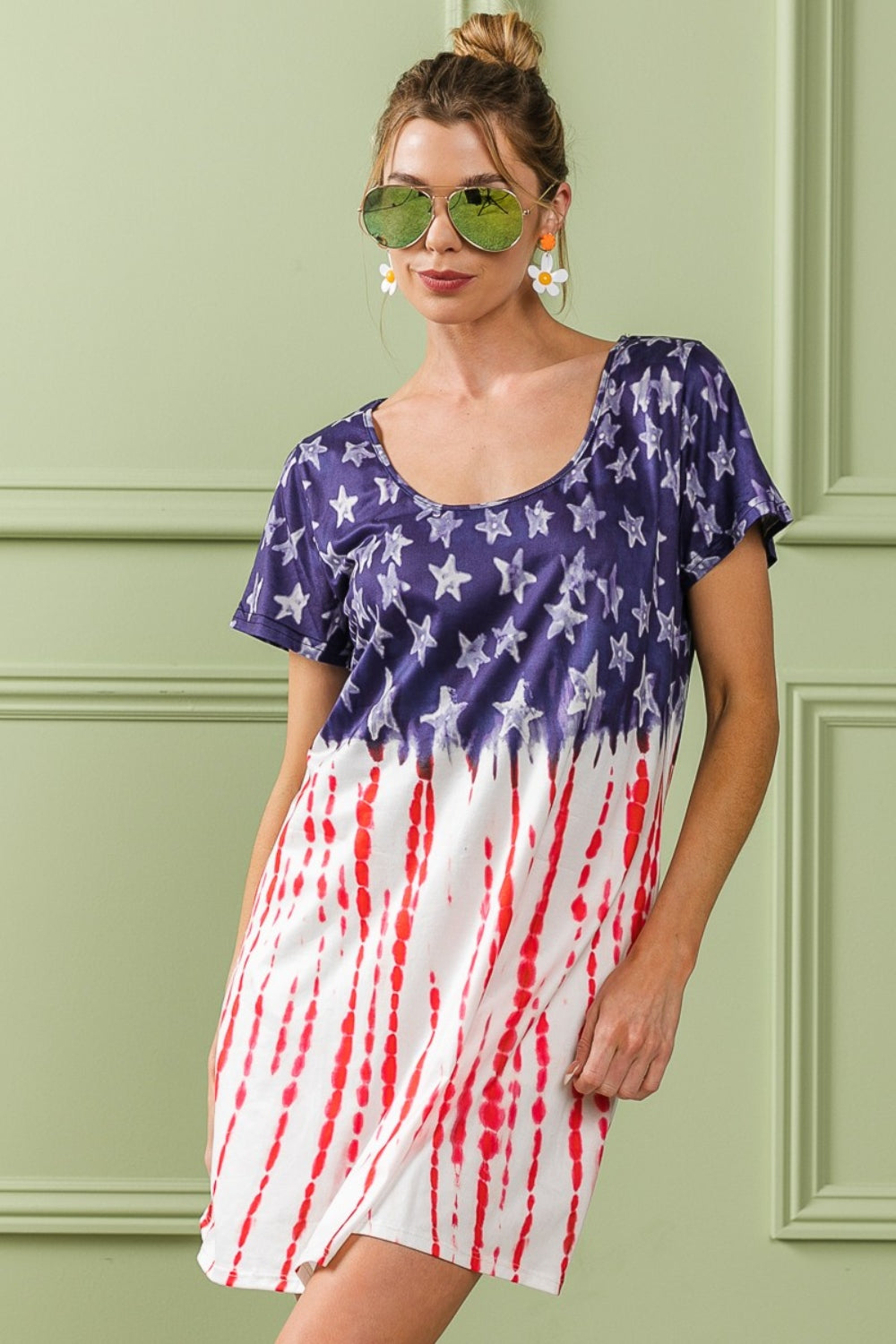 BiBi American Flag Theme Tee Dress - T - 1 COLOR -