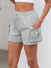 Thumbnail for Drawstring Elastic Waist Shorts with Pockets - T - 3 COLORS -