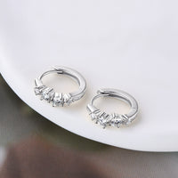 Thumbnail for 925 Sterling Silver Moissanite Huggie Earrings