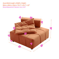 Thumbnail for Modular Sectional Single Sofa,Armless Chair With Removable Back Cushion -33.1