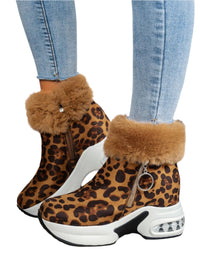 Thumbnail for Side Zipper Leopard Platform Boots - T - 2 COLORS -