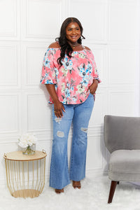 Thumbnail for Sew In Love Full Size Fresh Take  Floral Cold-Shoulder Top - SIZES S THRU 3XL - T - 1 COLOR -