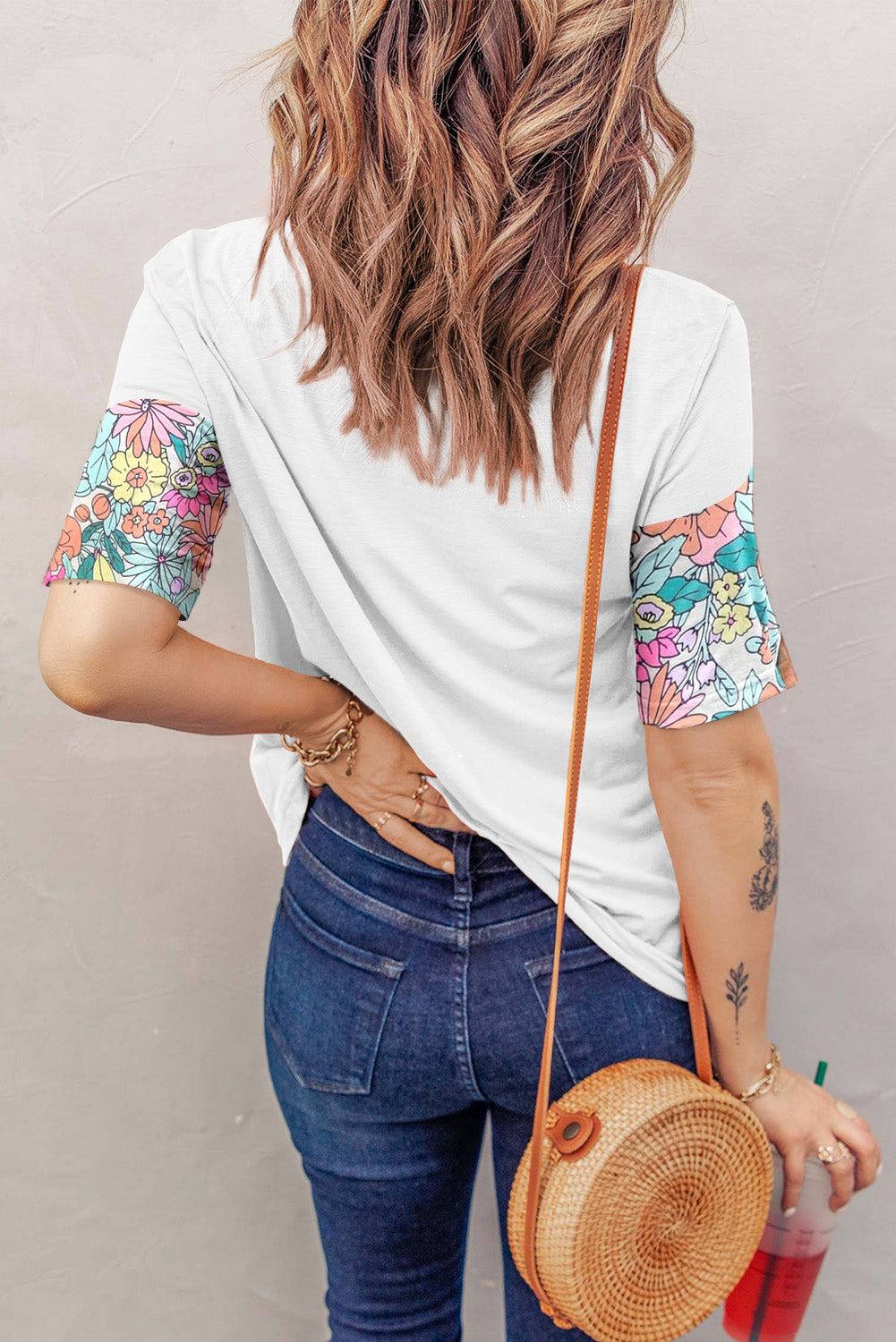 Printed Round Neck Half Sleeve T-Shirt - T - 1 COLOR -