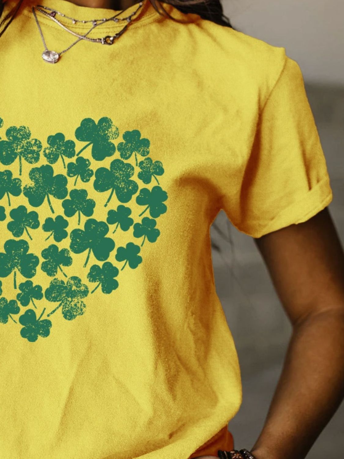 Full Size Lucky Clover Round Neck Short Sleeve T-Shirt - T - 10 COLORS -