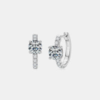 Thumbnail for 2.36 Carat Moissanite Zircon 925 Sterling Silver Hoop Earrings