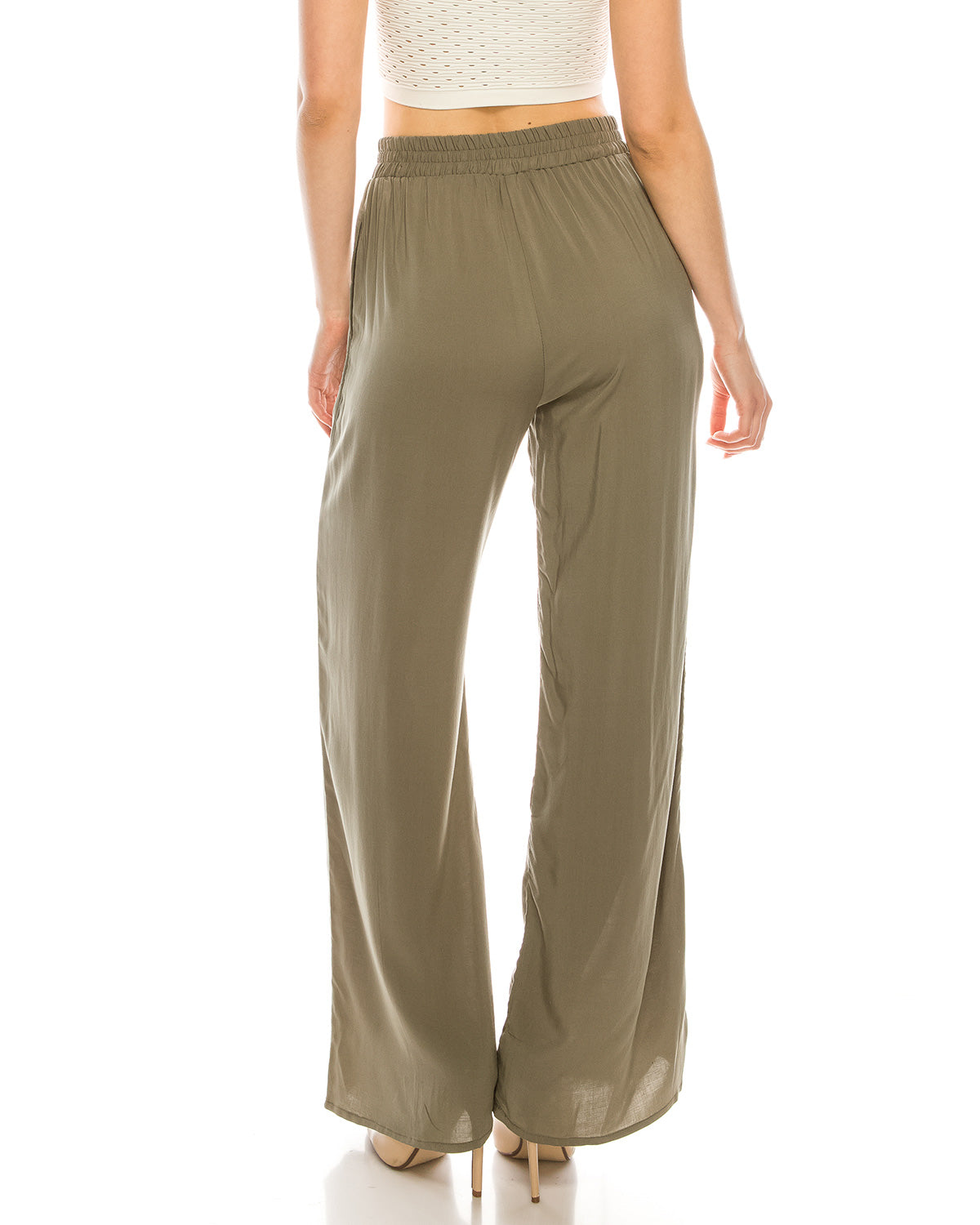 Mid or High Waist Cropped Skinny or Wide Leg Trouser Pants Culottes - 1 COLOR -