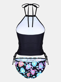 Thumbnail for Tortoise Printed Halter Neck Two-Piece Swim Set - T - 1 COLOR -