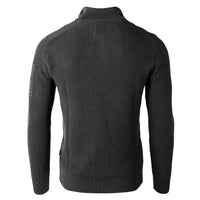 Thumbnail for Mens Long Sleeve Pullover Quarter Zip Mock Neck Polo Sweater - 1 COLOR -