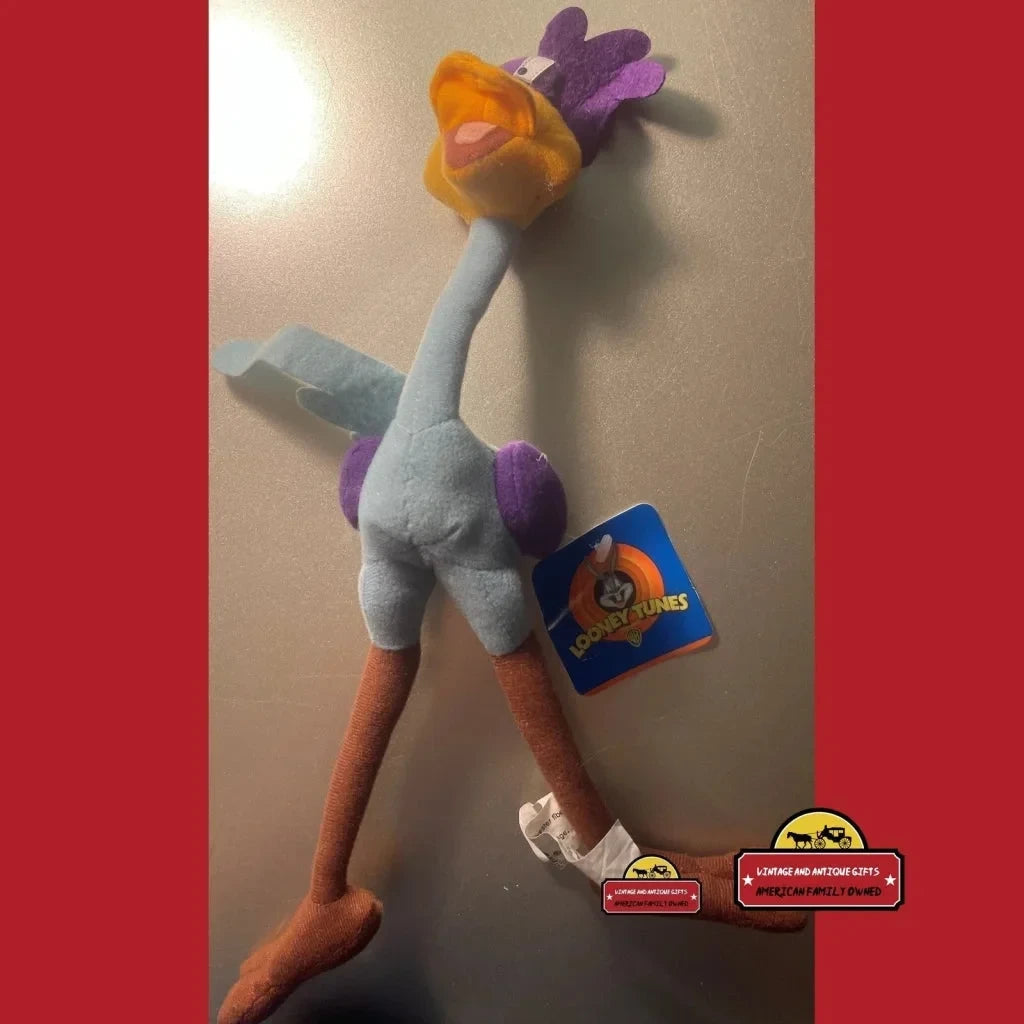 Vintage 1997 Looney Tunes Roadrunner Stuffy Stuffed Plush Toy Warner Bros.