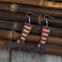 Thumbnail for Alloy Wooden Witch Boots Earrings - T - 1 COLOR -