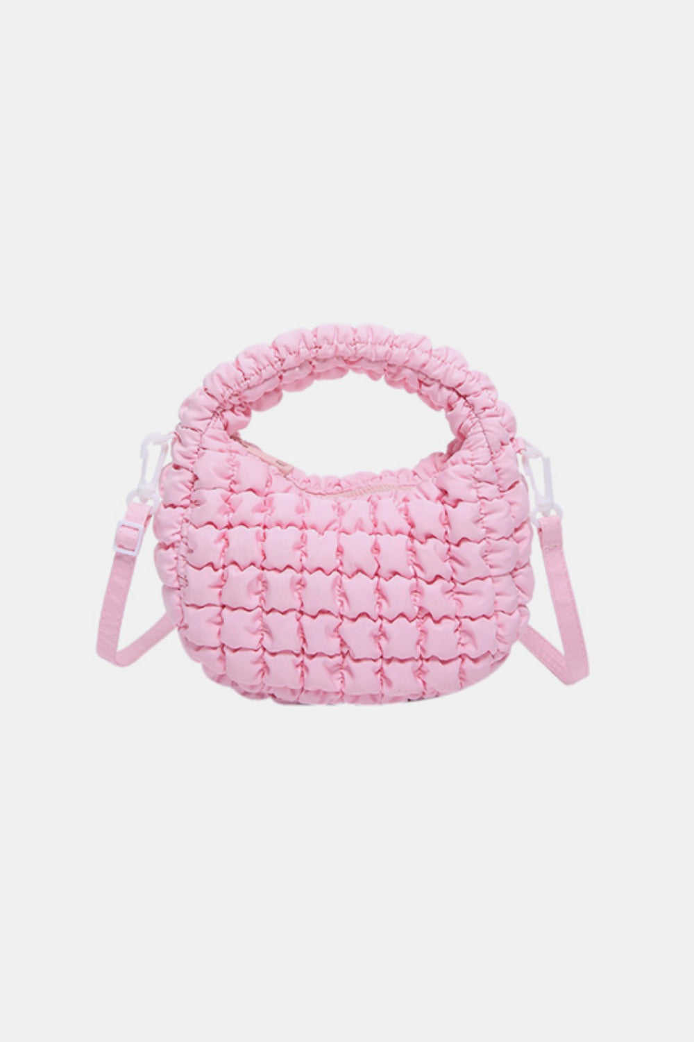 Quilted Puffy Removable Strap Crossbody Bag - T - 5 COLORS -