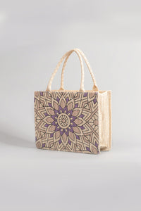 Thumbnail for Flower Straw Weave Tote Bag - T - 2 COLORS -