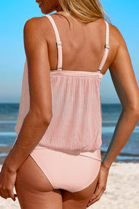 Thumbnail for Square Neck Spaghetti Strap Tankini Set - 2 PCS. - T - 3 COLORS -