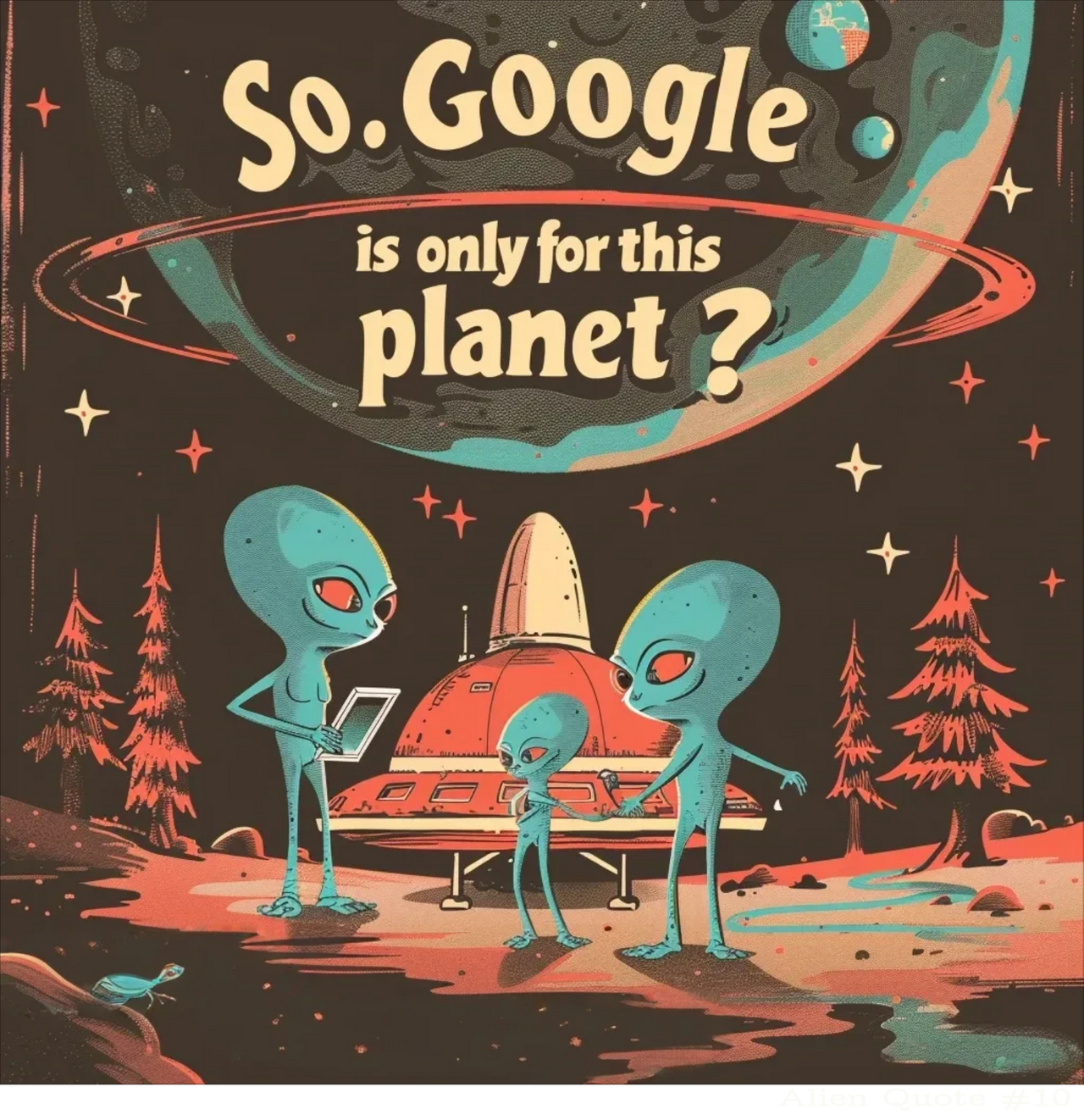 Alien Quote #10,So, Google is Only for this Planet? Alien T-Shirt - 3 COLORS -