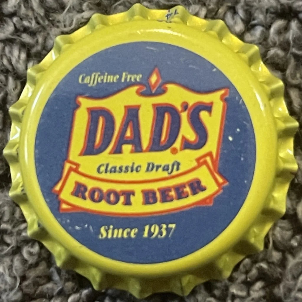 Vintage 1980s Dad's Root Beer Bottle Cap, Chicago, Il, Jasper, In