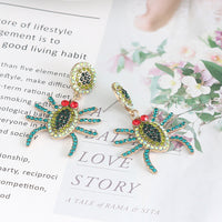 Thumbnail for Spider Rhinestone Alloy Earrings - T - 2 COLORS -