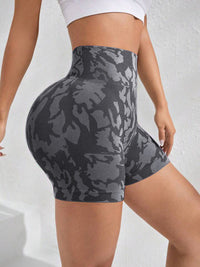 Thumbnail for Printed High Waist Active Shorts - T - 4 COLORS -