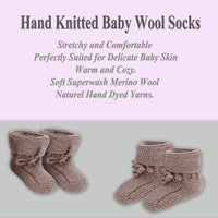 Thumbnail for Hand Knitted Baby Wool Bootie Socks for Newborn and 0 to 12 Month Babies - 5 SIZES - 1 COLOR -