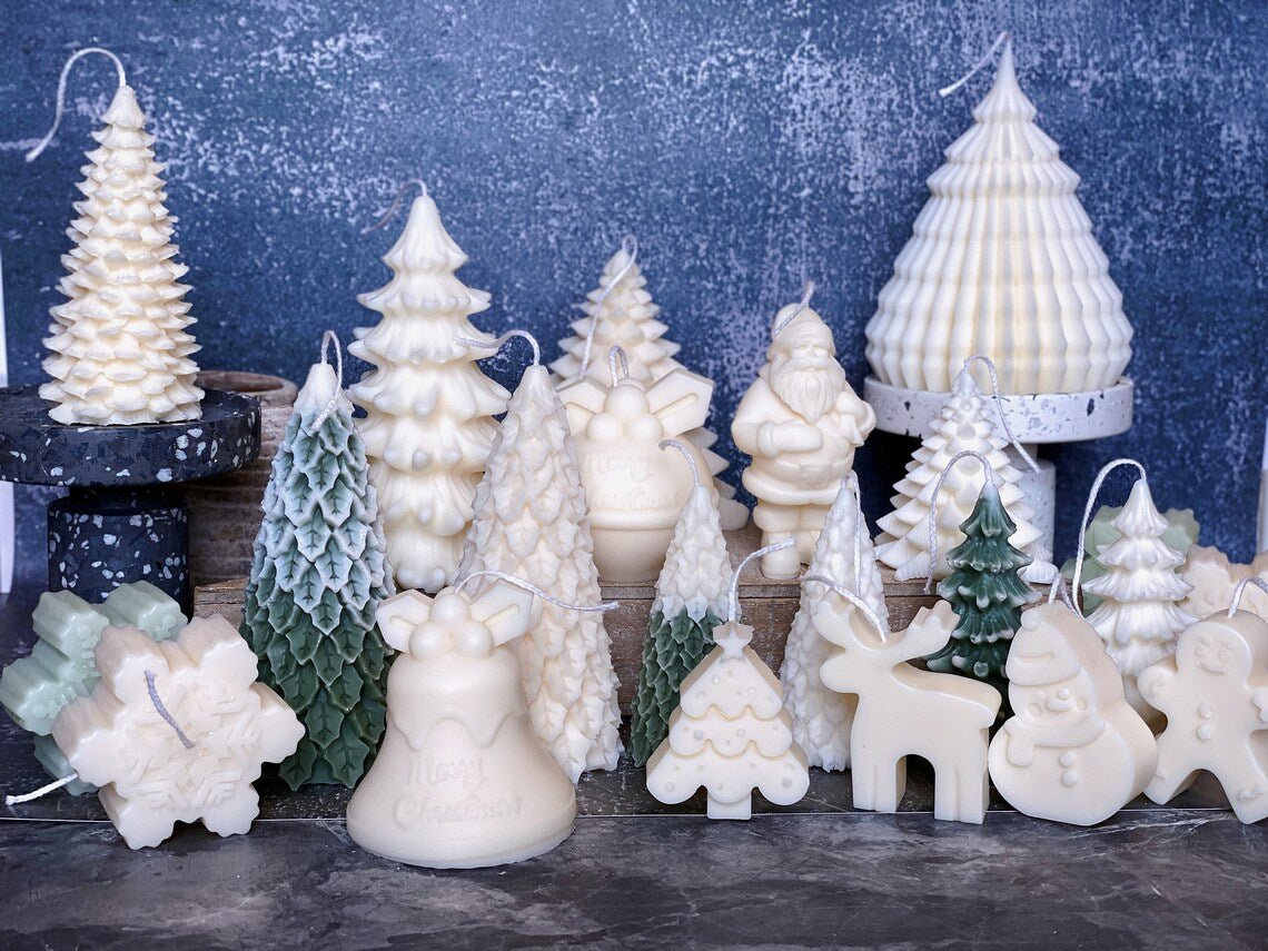 Christmas Tree Candles - Fir Trees Holiday Decor - 4 STYLES - 4 FRAGRENCES -