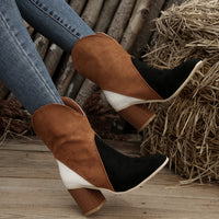 Thumbnail for Suede Square Toe Block Heel Boots - T - 4 COLORS -