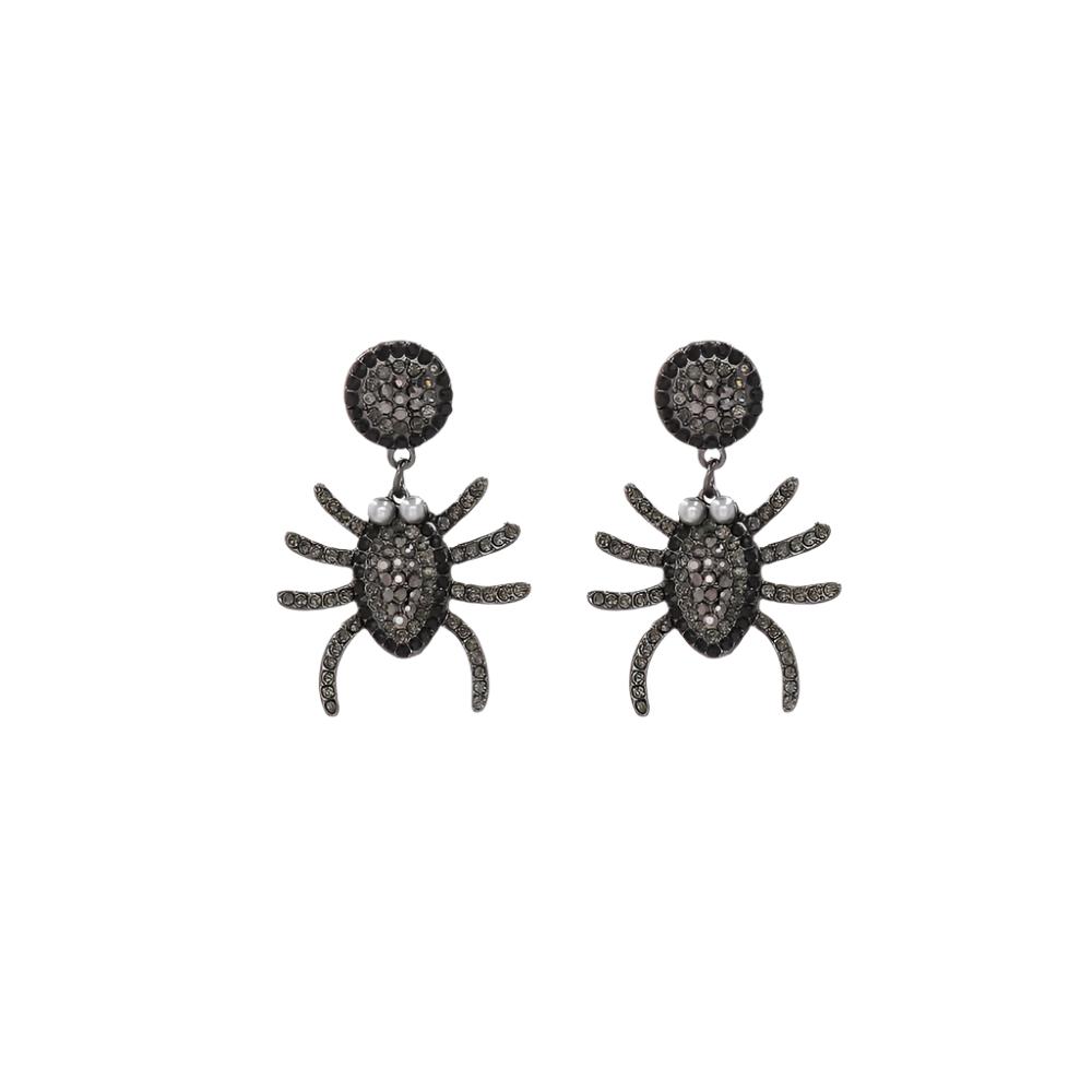 Spider Rhinestone Alloy Earrings - T - 2 COLORS -