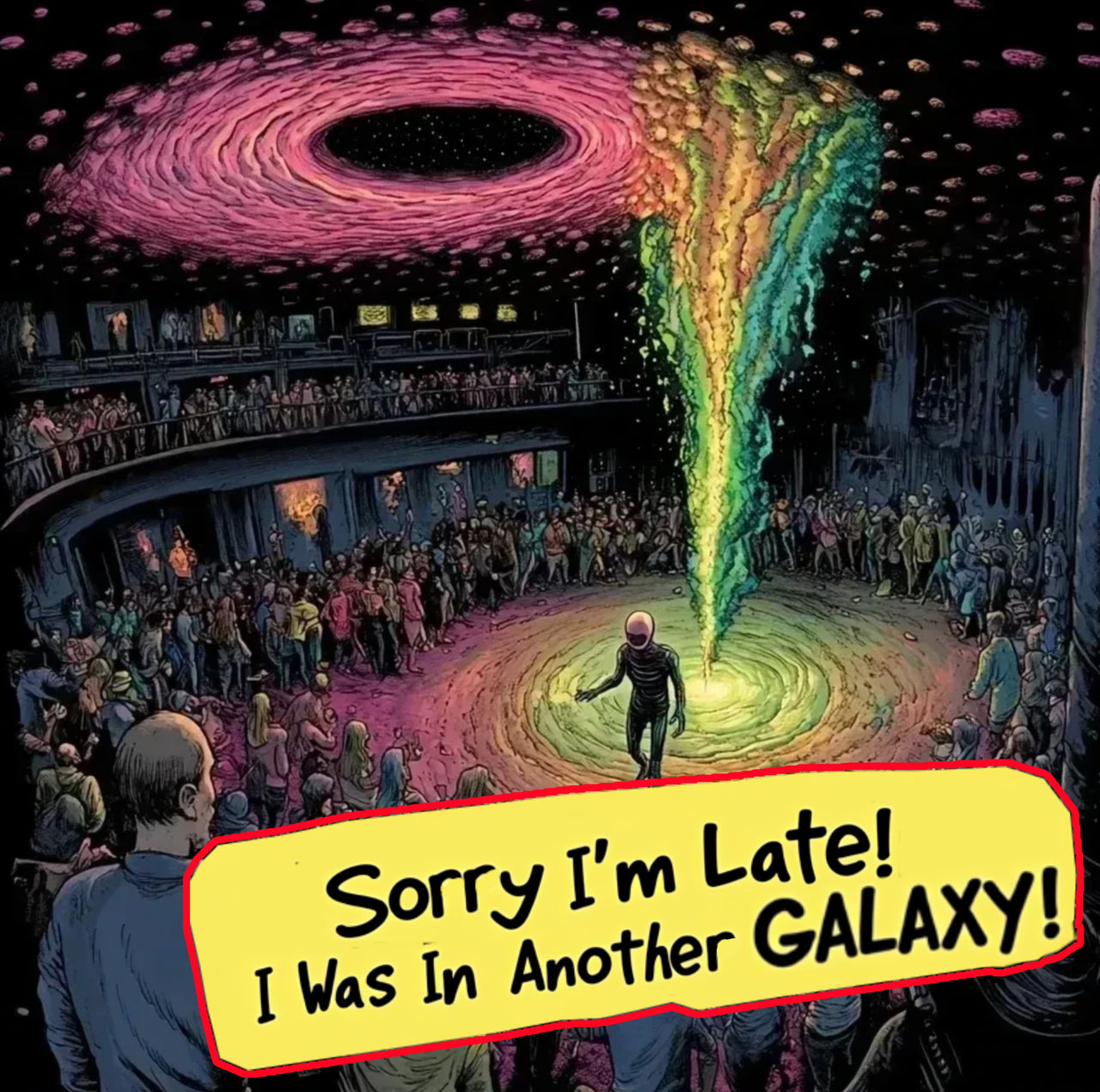 Sorry I'm Late... I Was in Another Galaxy Alien T-Shirt, Funny Alien Tee - 2 COLORS -