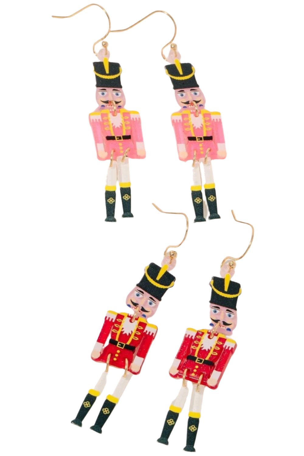 Fame Acrylic Nutcracker Dangle Earrings - T - 2 COLORS -