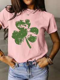 Thumbnail for Full Size Lucky Clover Round Neck Short Sleeve T-Shirt - T - 11 COLORS -