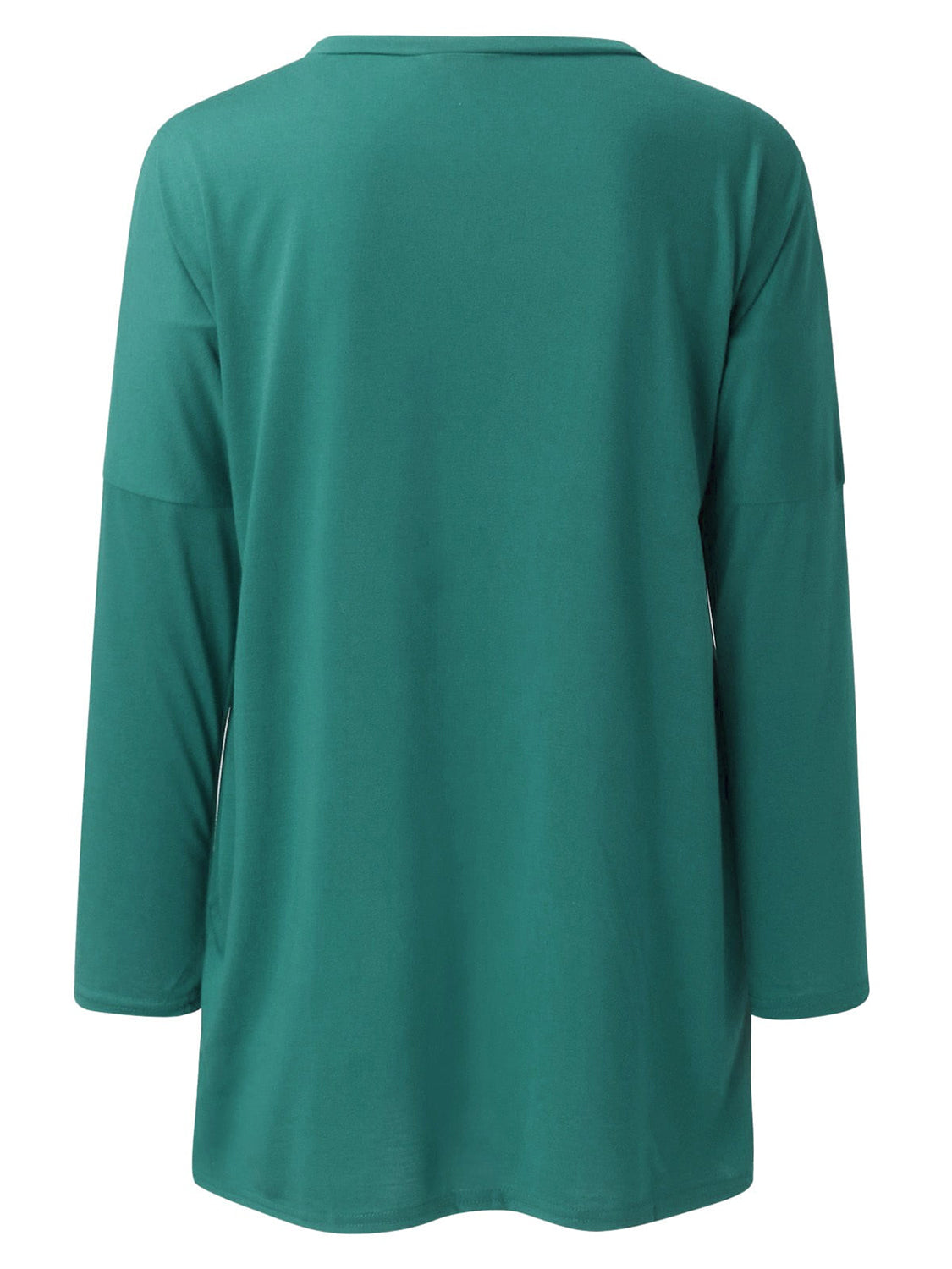 Full Size Round Neck Drapey Long Sleeve T-Shirt - SIZES S THRU 3XL - T - 6 COLORS -