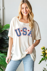 Thumbnail for HOPELY USA Graphic Round Neck T-Shirt - T - 1 COLOR -